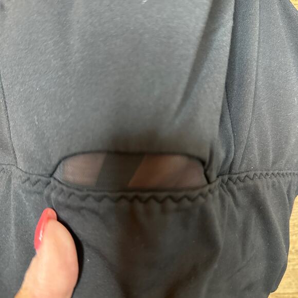 Athleta Mesh Front Sports Bra Racer Back Style Size Small Black - Picture 2 of 6